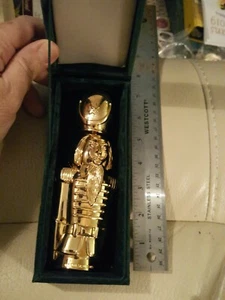 Godinger Silver treasures Gold Nutcracker Soldier Wine Opener VelvetBox vintage - Picture 1 of 5