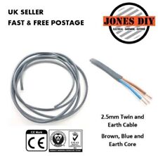 2.5MM TWIN AND EARTH CABLE SOCKET RING MAIN WIRE WIRING T&E GREY FLAT DOMESTIC