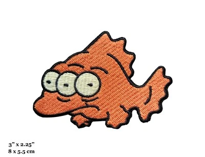 Blinky The Three-Eyed Fish Simpsons Character Embroidered Iron On Patch - Image 1 of 2