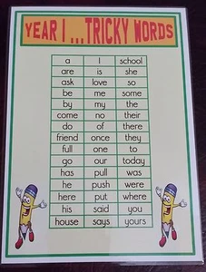 YEAR 1 - Tricky Words - A4 Laminated Poster - read write spell recognise words - Picture 1 of 1