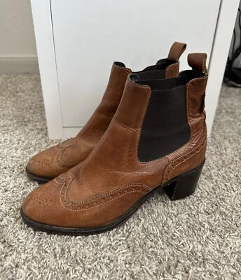 Russell & Bromley London Chelsea Botas de Cuero Marrón Talla 40.5 Suelas de Cuero Foto 1 de 4