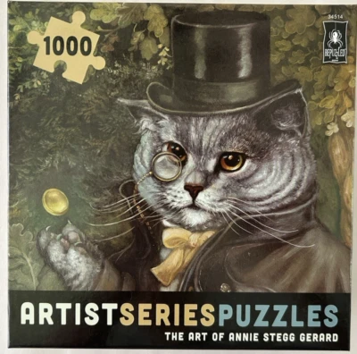 BePuzzled художник серии головоломки ~ искусство Энни Джерард ~ «Dapper Cat» ~ новый в коробке - Изображение 1 из 4