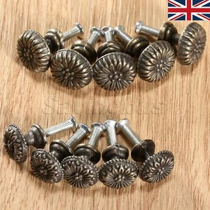 10x Antique Carved Flower Iron Pull Handles Drawer Cabinet Clsoet Box Case Knobs - Picture 1 of 3