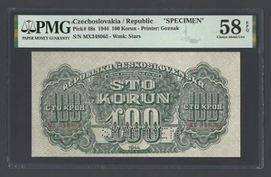 Czechoslovakia 100 Korun 1944 P48s "Specimen" About Uncirculated - Picture 1 of 2