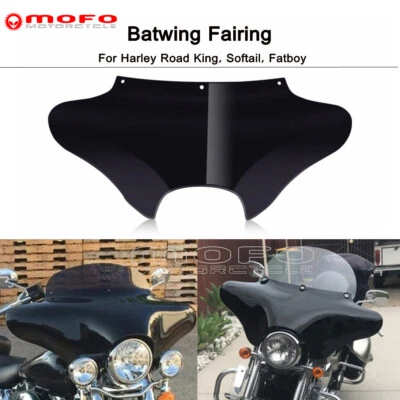 Carenado de ala de murciélago desmontable para Harley Softail estándar FXST Fat Boy FLFB/S 99-20 Foto 1 de 4