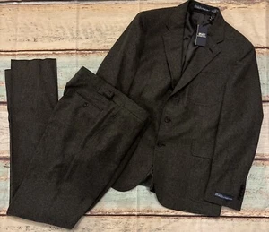 New Polo Ralph Lauren Men's Wool Gray Blazer Unhemmed Pant Suit Set Size 44R - Picture 1 of 12