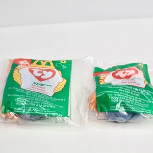 McDonalds Ty Happy Meal Teenie Beanie Babies Scoop The Pelican 1998 #8 Lot of 2 - Picture 1 of 5