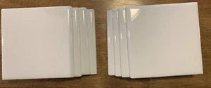 4.25 x 4.25 White Semi-Gloss Ceramic Bullnose Transition Wall Tile Trim 8 pc - Picture 1 of 4