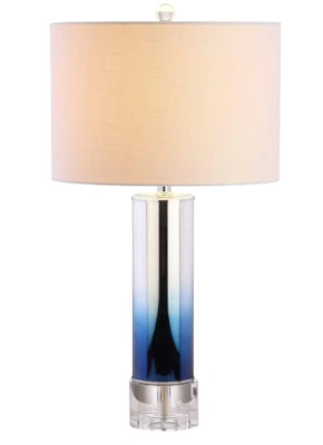JONATHAN Y Edward 27 英寸玻璃/水晶 LED 台灯当代Ombre蓝色 — 第 1/4 张图片