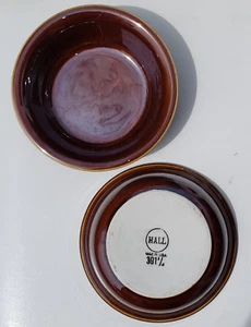Vintage HALL Pottery Brown Cereal Bowl #391 3/4 Set Of 2- 5-1/4" - Picture 1 of 3