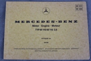 Mercedes Benz Motor Typ M 116  /  M 116 3,8 Ersatzteilliste für Motor "Mai 1980" - Bild 1 von 7