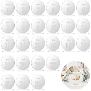 1-25 Acrylic Wedding Table Numbers 4.8" Silver Round Signs with Holders - Picture 1 of 6