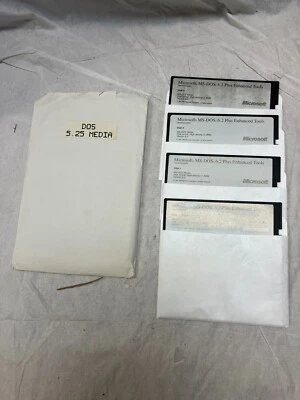 Microsoft MS-DOS 6.2 OS Plus Enhanced Tools 5.25" Floppy Disks 1-4 - Image 1 of 4