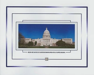 US CAPITOL BUILDING virutas de arenisca Washington DC pieza reliquia - Imagen 1 de 5