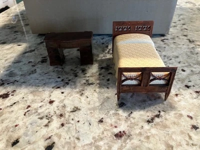 Marx Dollhouse Furniture Bed and Desk - Image 1 of 4