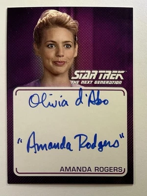 2022 RITTENHOUSE STAR TREK НАДПИСЬ АВТОГРАФ ОЛИВИЯ Д'АБО РОДЖЕРС A30 - Изображение 1 из 2