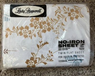 Lady Pepperell TWIN FLAT Sheet Floral Butterfly Sealed Package 50/50 No Iron - Image 1 of 4