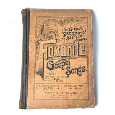 Raro Himnario Antiguo Canciones Gospel Favoritas 1894 J.N Davis Jersey City Foto 1 de 4