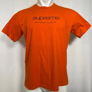 Supreme New York City Pre-Shrunk Cotton Orange T-Shirt Men's MEDIUM - Picture 1 of 9