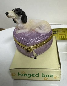 Klappschatulle COCKER SPANIEL HUND auf lila herzförmiger Schmuckschatulle - Bild 1 von 7