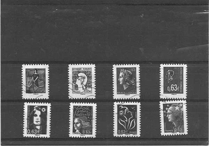 FRANCE 2013 LA Ve REPUBLIQUE AU FIL DU TIMBRE LOT DE 8 TIMBRES ADHESIF OBLITERE - Picture 1 of 1