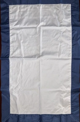 Ralph Lauren KING SHAM 20x40 Blue Framed 100% Cotton Button Enclosure White - Image 1 of 4