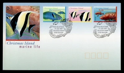 DR WHO 1997 CHRISTMAS ISLAND AUSTRALIA FDC FISH CACHET COMBO $1.20 M61429 - Image 1 of 2