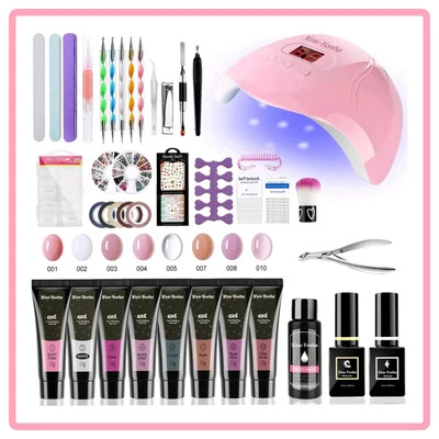 LED UV Nagelset EinsteigersetNagelstudioset mit Fräser LampeStarterset GEL Set - Bild 1 von 4