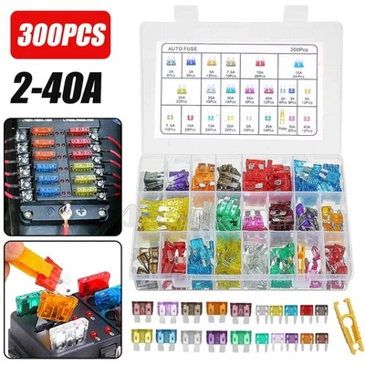 300X Car Blade Fuse Assortment Assorted Kit Blade Set Auto Truck Automotive - Image 1 of 4