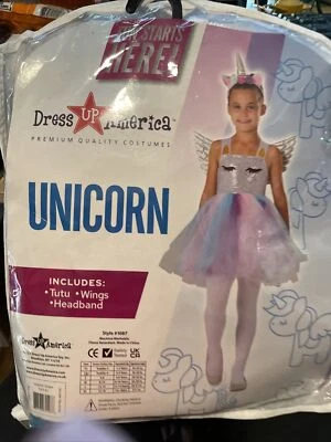 Disfraz de Unicornio América para Niñas - Vestido de Fiesta Unicornio Mágico T4 Foto 1 de 2