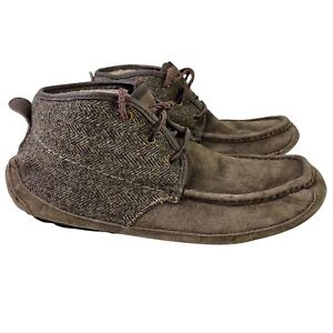 Ugg Australia Lyle Mens Brown Herringbone 1005262 Tweed Suede Boots Shoes sz 9