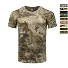 Mens Summer T-Shirt Short Sleeve Tactical Breathable Casual Shirt Military Camo