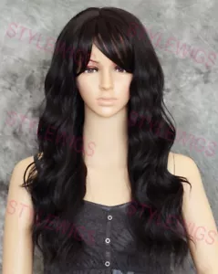 Off Black Large Cap Long Body Waves Heat OK Human Hair Blend Wig EVAY 1B - Bild 1 von 7