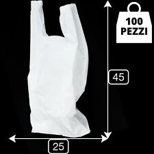Buste di plastica bianche forti sacchi shoppers con manici sacchetti shopper bag