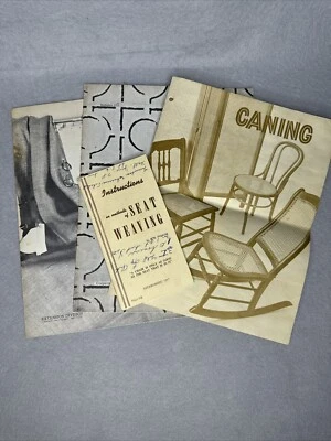 VTG Seat Weaving H.H. Perkins Caning Window Treatment Drapery Hardware Writing - Image 1 of 4