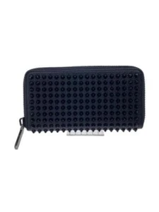 Christian Louboutin Wallet Rock Studs Leather Red x Black - Picture 1 of 5