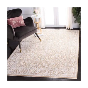 MARTHA STEWART x SAFAVIEH 5' x 8' Gold/Ivory MSR8937B Sabrina Living Room Din... - Picture 1 of 2