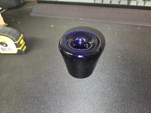 ANTIQUE COBALT BLUE COLORED HAND BLOWN GLASS NO SPILL INK WELL HAS PONTIL MARK - Picture 1 of 6