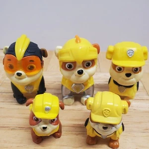 Nickelodeon Paw Patrol Rubble Toy Lot of 5 Figures 2" - 1.5" - Picture 1 of 5