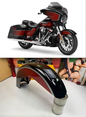 🔥Guardabarros delantero OEM 14-23 Harley Touring CVO Street Glide Sunset naranja y negro🔥 Foto 1 de 4