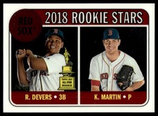2018 Topps Heritage Chrome Kyle Martin/Rafael Devers Rookie /999 Boston Red Sox