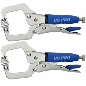 6" Welding Locking C Clamps Adjustable Fastener with Quick Release Grip 2 Pack - Picture 1 of 3