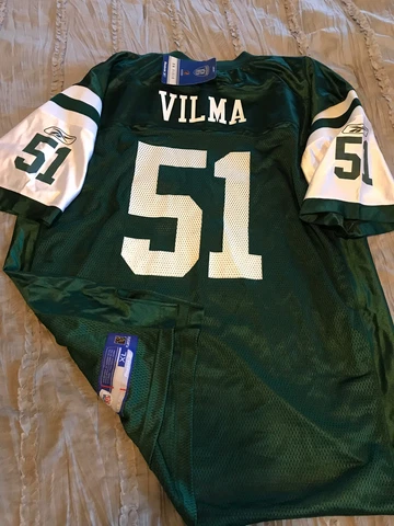 JONATHAN VILMA New York JETS Football REEBOK Replica XL Jersey NFL Green NEW Cover