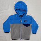 Patagonia Baby Snap T Full Zip Fleece Hoodie Sz 12-18m Blue