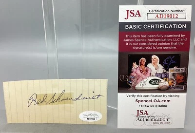 Red Schoendienst Autograph MLB St. Louis Cardinals - JSA Certified - Image 1 of 4