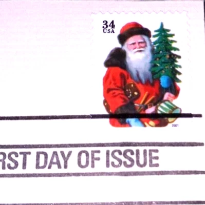 Christmas 2001 - Santa with Drum - 22kt Gold Replica Stamps - SEE BELOW - Image 1 of 4