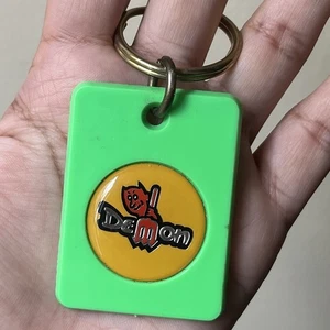 Vintage Dodge Demon Logo Plastic Keychain Ring Fob 70s 80s Car Memorabilia - Picture 1 of 9