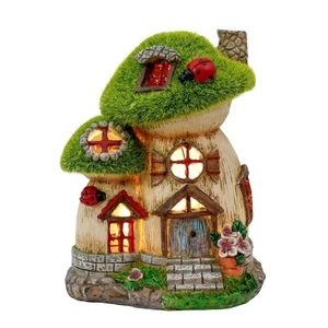 Mushroom Garden Statues with Outdoor Solar Light for Garden Decor, Green Floc... - Picture 1 of 7