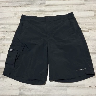Columbia PFG Bahama Omni-Shade Mens Black Medium M 8" Nylon Shorts UPF - Image 1 of 4