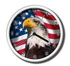 US American Flag Patriotic Eagle USA Flag Bald Eagles Star and Striped Clock NEW
